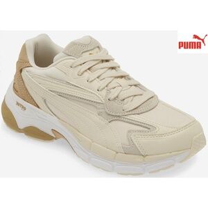 PUMA WOMEN NIB TEVERIS NITRO-LUXE ALPINE SNOW-SAND DUNE SNEAKER. SIZE 6.5M